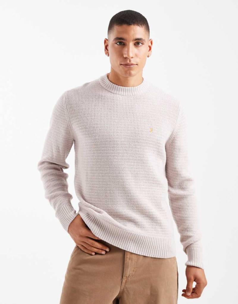 Farah - Allerton - Pullover in Creme-Weiß von Farah