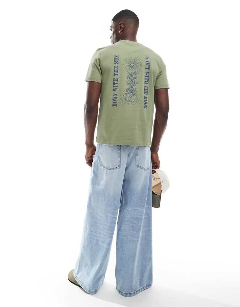 Farah - Bulford - T-Shirt in Grün mit Brust- und Rückenprint von Farah