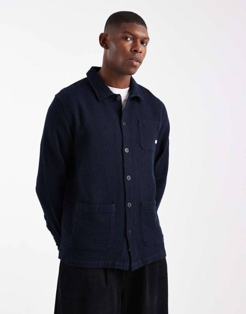 Farah - Castlefield - Langärmliges Hemd in Marineblau von Farah