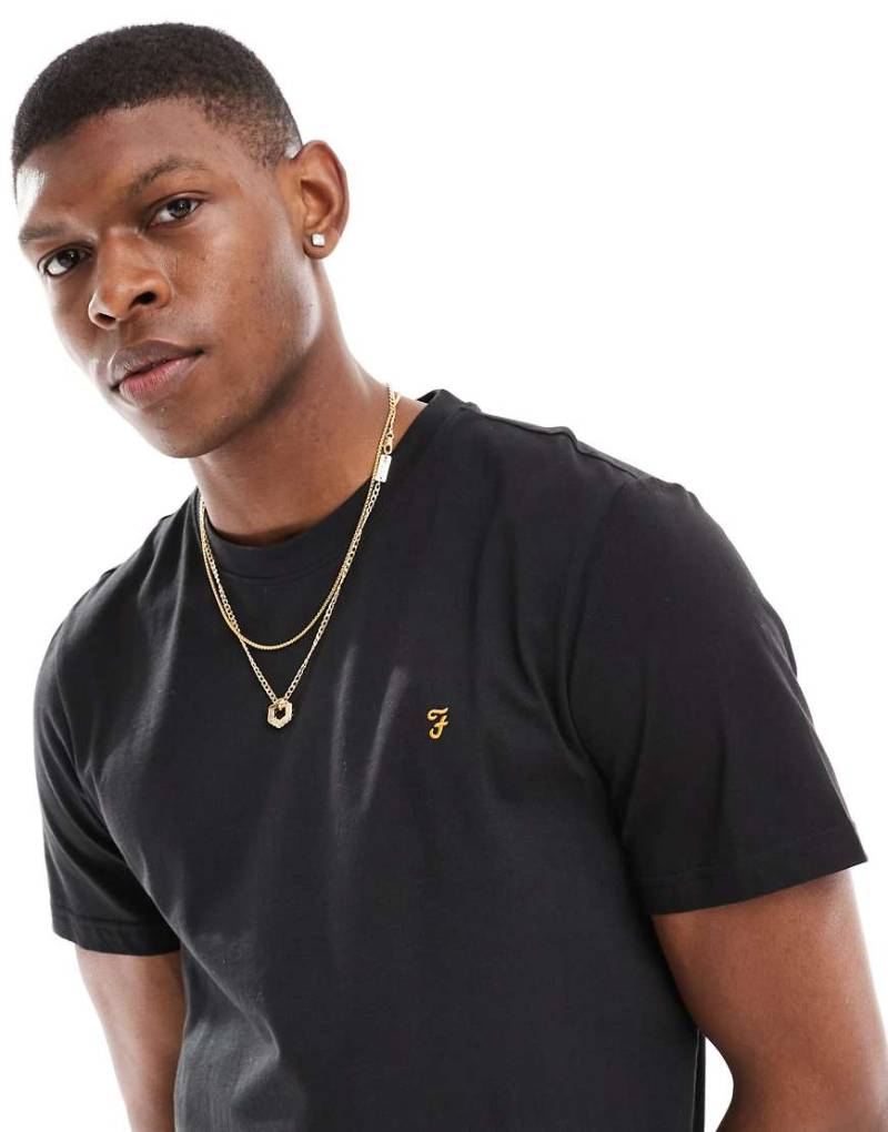 Farah - Danny - Baumwoll-T-Shirt in Schwarz - BLACK von Farah