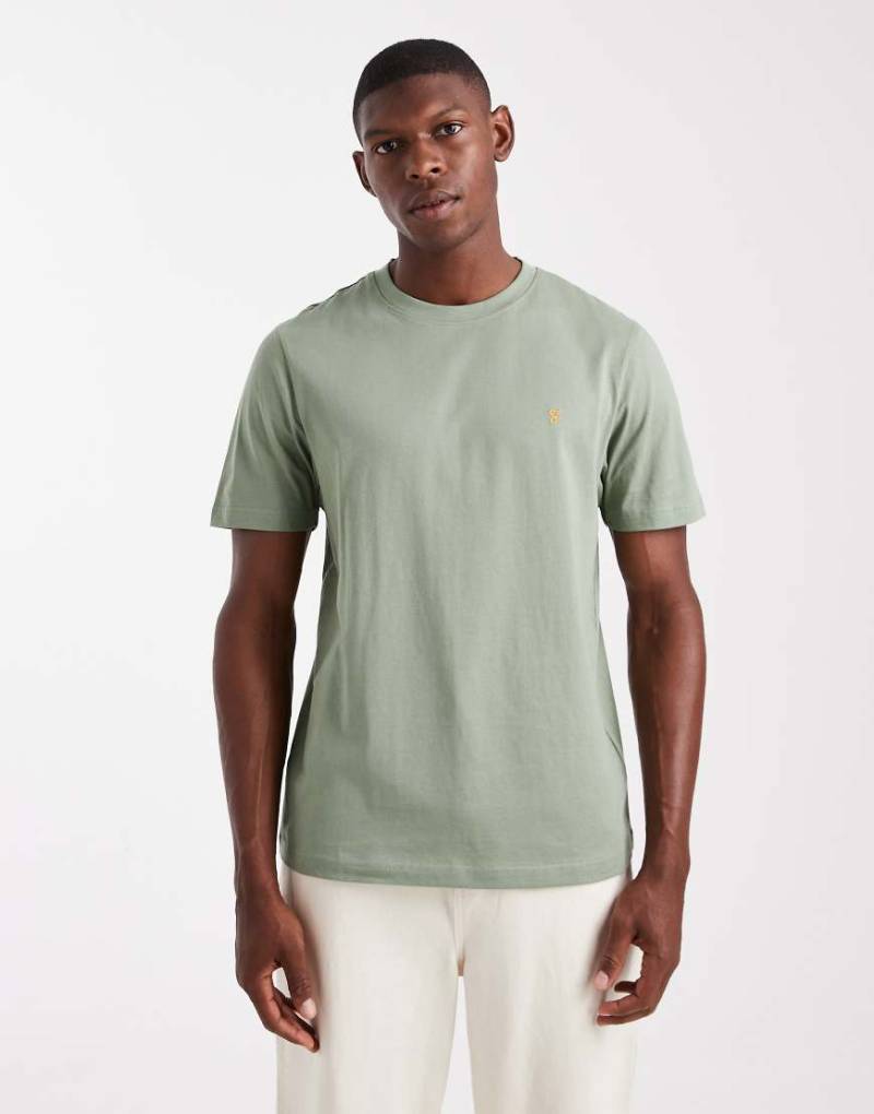 Farah - Danny - Kurzärmliges T-Shirt in Grün mit regulärer Passform von Farah