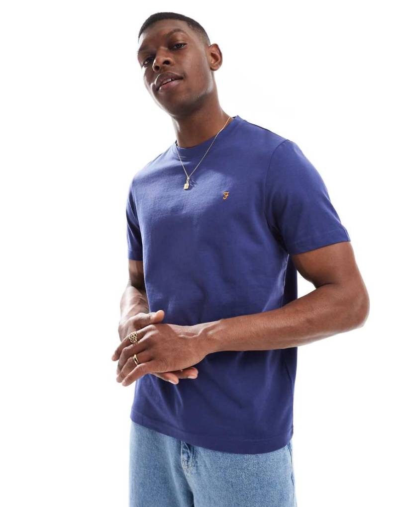 Farah - Danny - T-Shirt in Mittelblau von Farah