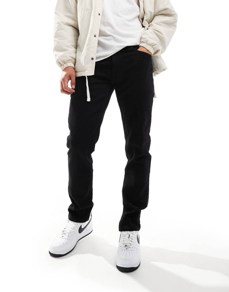 Farah - Elm - Schmal geschnittene Jeans in Schwarz von Farah