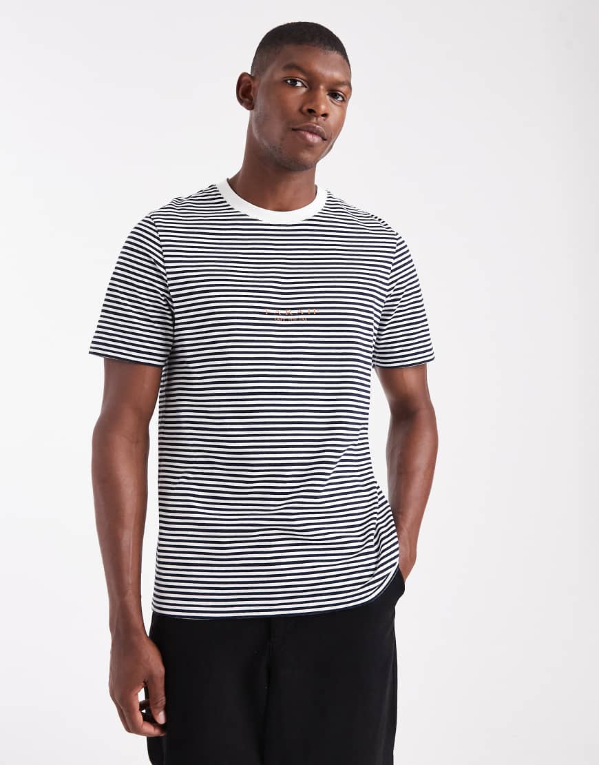 Farah - Goldney - Gestreiftes T-Shirt in Marineblau von Farah