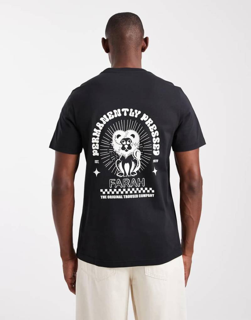 Farah - Harker - T-Shirt in Schwarz mit Motivprint von Farah