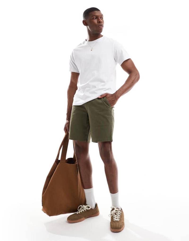 Farah - Hawk - Twill-Shorts in Khakigrün von Farah