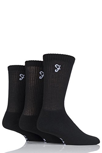 Farah Herren 3 Paar Classic Freizeit-Sportsocken - Schwarz 40-46 von Farah