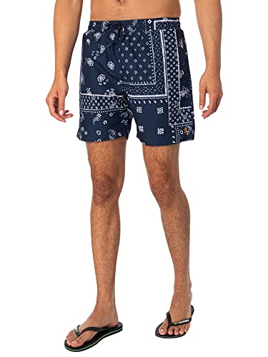 Farah Herren Colbert Badeshorts mit Bandana-Print, Blau, L von Farah