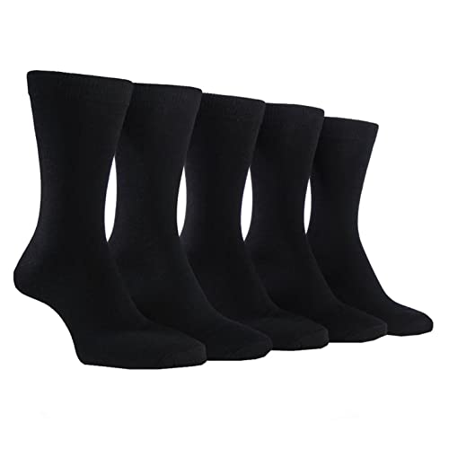 Farah Herren Klassisch Einfach Bambus Socken Packung mit 5 Schwarz/Holzkohle Marl 39-45 von Farah