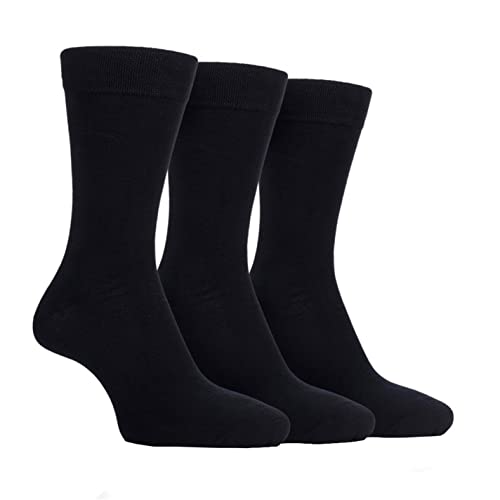 Farah Herren Luxus Bambus Einfach Socken Packung mit 3 Schwarz/Holzkohle 39-45 von Farah