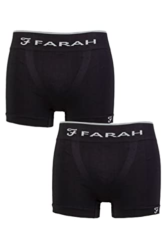 Farah Herren Nahtlos Trunks Packung 2 Schwarz L von Farah