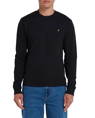 Farah Herren Tim Crew Sweatshirt, Schwarz, L von Farah