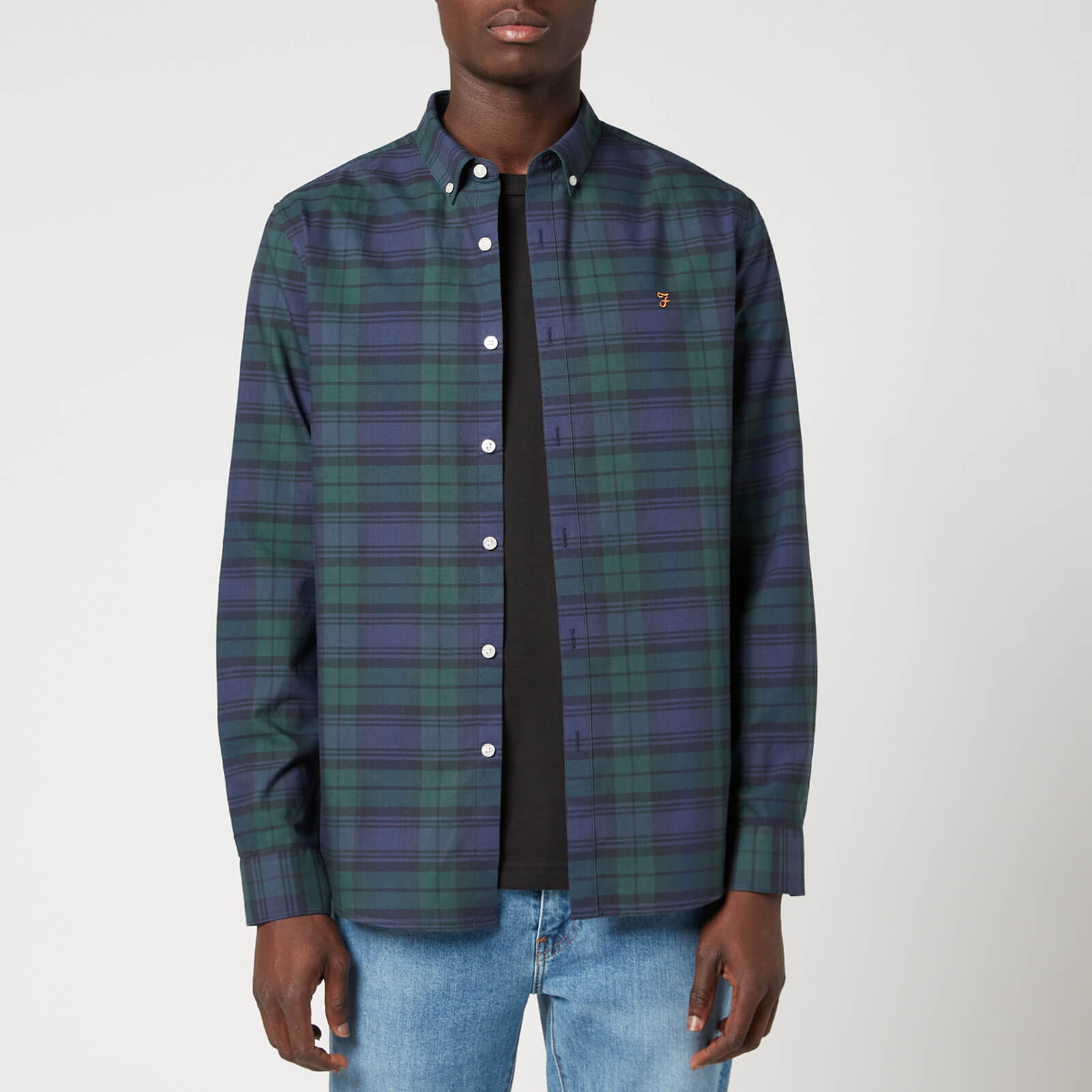 Farah Men's Brewer Check Shirt - Woodland Pine - S von Farah