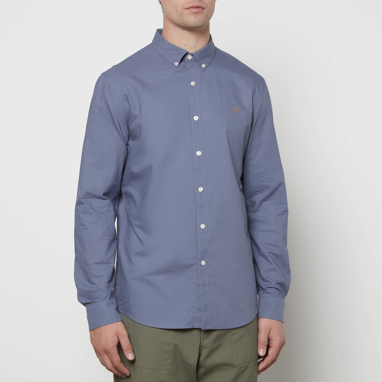 Farah Men's Brewer Shirt - Battleship Blue - L von Farah