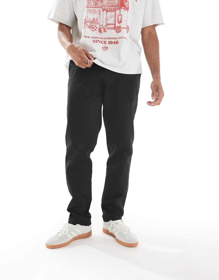 Farah - Norwood - Chinohose aus Hopsack-Stoff in Schwarz von Farah