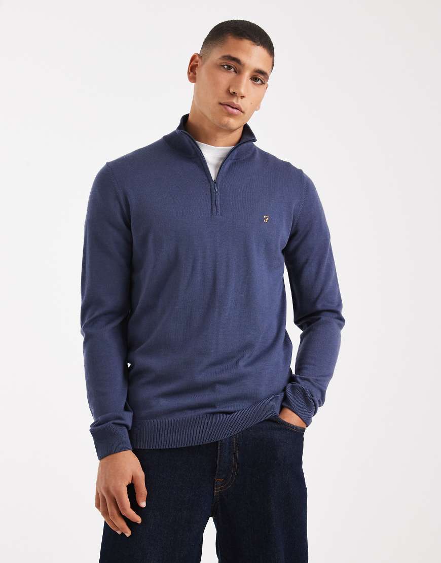 Farah - Redchurch - Pullover aus Merinowolle in Blau von Farah