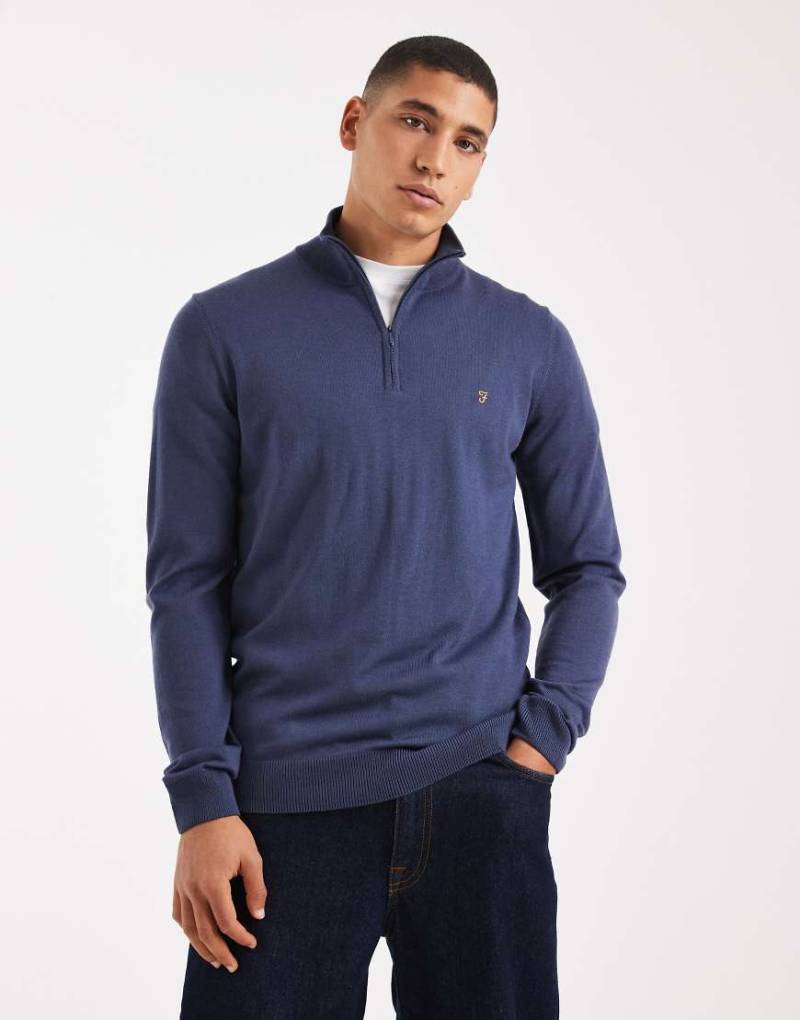 Farah - Redchurch - Pullover aus Merinowolle in Blau von Farah