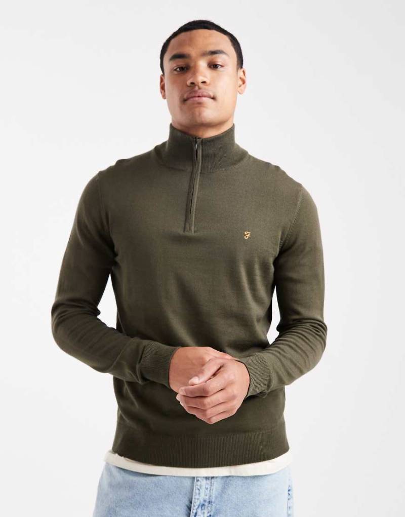 Farah - Redchurch - Pullover aus Merinowolle in Grün von Farah