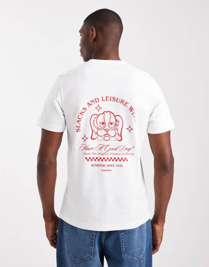 Farah - T-Shirt in Weiß mit Motivprint von Farah