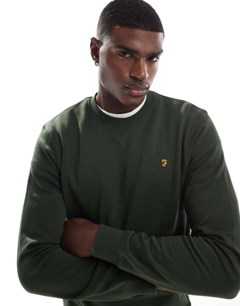 Farah - Tim - Sweatshirt in Grün mit Rundhalsausschnitt von Farah