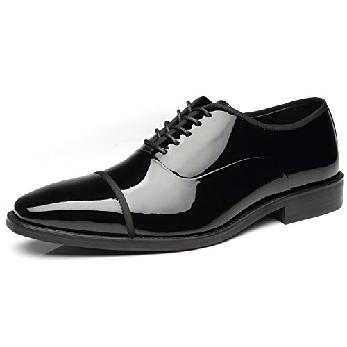 Faranzi Herren Tuxedo Schuhe Lackleder Brautschuhe für Cap Toe lace up Formale geschäfts-Oxford-Schuhe 11 M US Sonorous-1-Schwarz von Faranzi