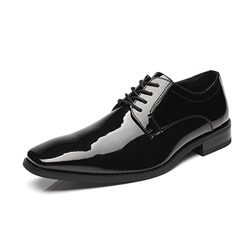 Faranzi Smoking Schuhe Lackleder Hochzeit Schuhe für Männer Cap Toe Lace up Formale Business Oxford Schuhe, Sensus-2-schwarz, 42 EU von Faranzi
