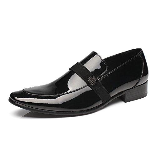 Faranzi Smoking Schuhe Lackleder Hochzeitsschuhe für Herren Cap Toe Schnürschuhe formelle Business Oxford Schuhe, Schwarz (Sensus-4-black), 44.5 EU von Faranzi