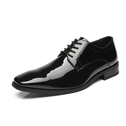 Faranzi Smoking-Schuhe aus Lackleder, Hochzeitsschuhe für Herren, Zehenkappe, Schnürung, formelle Business-Oxford-Schuhe, Sensus-2-schwarz, 43 EU von Faranzi