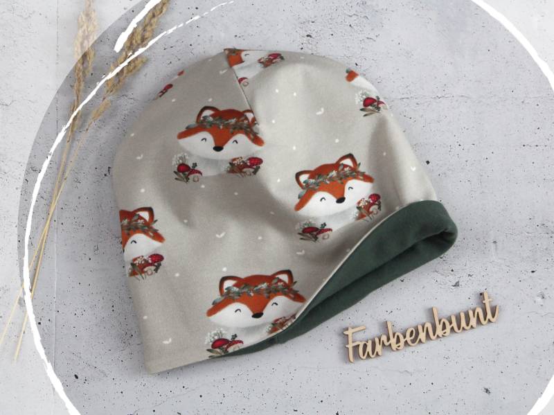 Beanie Mütze "Herbstfuchs" | Kindermütze Für Mädchen Baby Mit Füchsen Herbst Kinder Wintermütze Jungen von Farbenbunt