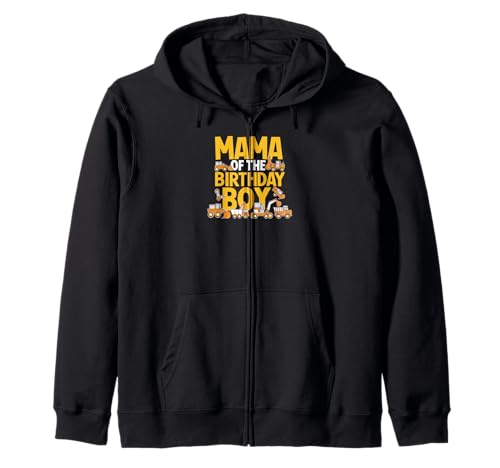 Mama Vom Geburtstagsjungen Mit Baufahrzeugen Kapuzenjacke Mama Vom Geburtstagsjungen Mit Baufahrzeugen Kapuzenjacke von Farbenfroher Ausruf Mit Baulastwagen Thema