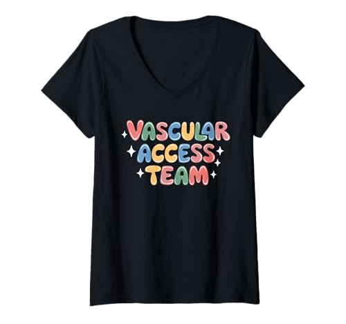 Damen Vascular Access Team Stolz Pastell Pflegekräfte Nursing T-Shirt mit V-Ausschnitt Damen Vascular Access Team Stolz Pastell Pflegekräfte Nursing T-Shirt mit V-Ausschnitt von Farbenfroher Vascular Access Team Pride Medizin