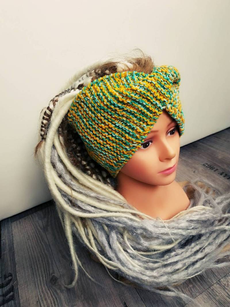 stirnband Twist Dreadtube Senf Türkis stirnband Twist Dreadtube Senf Türkis von FarbigesTreiben