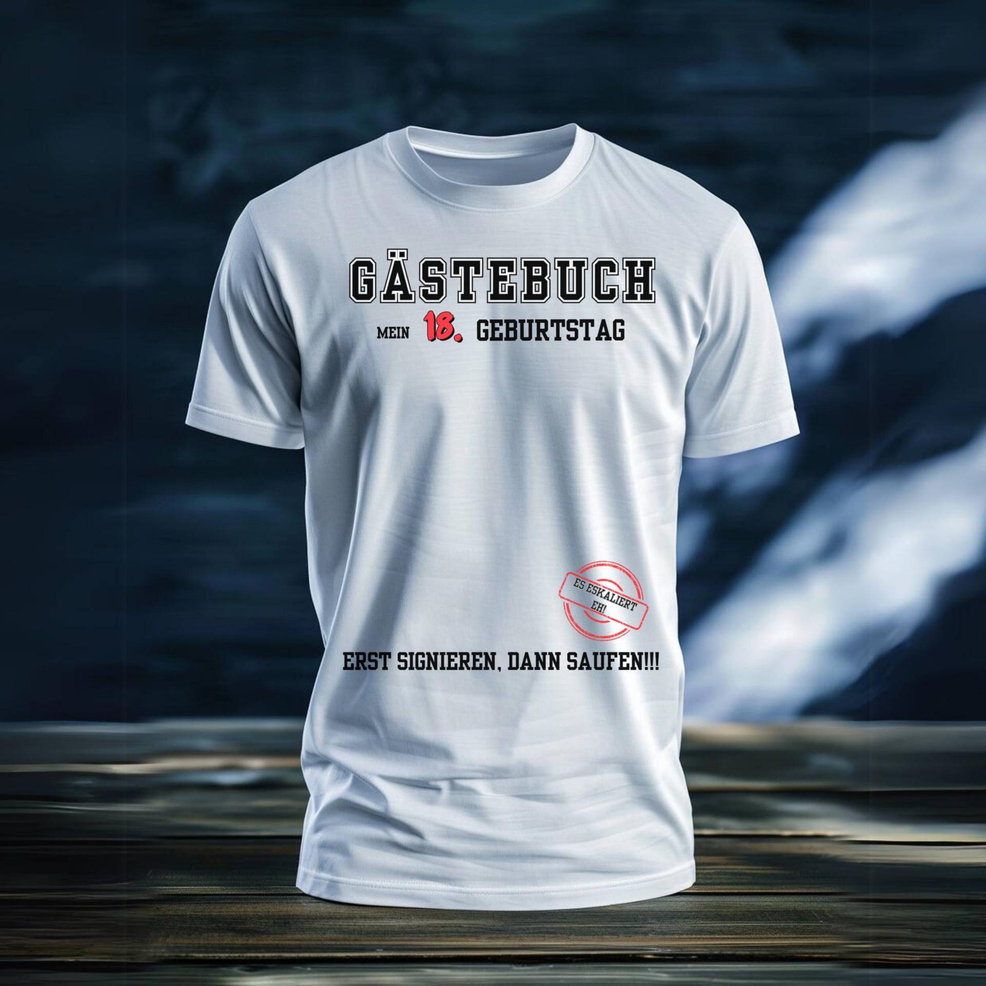 18. Geburtstag Shirt | Gästebuch T-Shirt Erinnerung Geburtstagsparty Geschenk Geburtstagsgeschenk 18 Junge Trikot von Farbkleckser