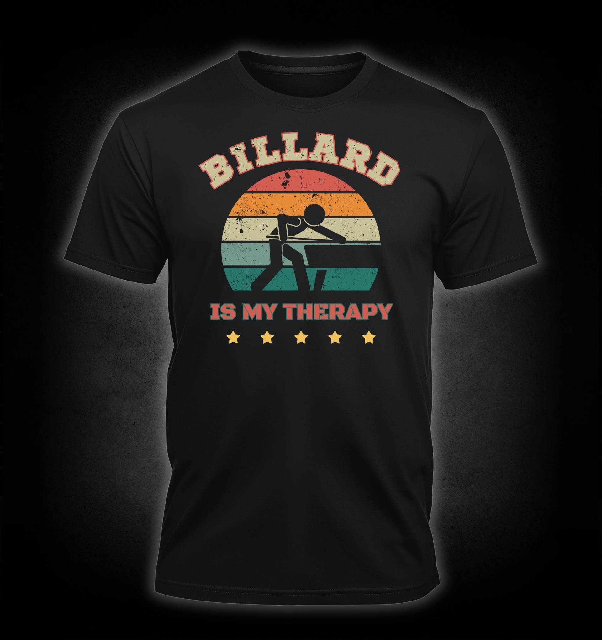 Billard Is My Therapy - Vintage T-Shirt | Billardspieler Geschenk Mann Und Frau von Farbkleckser