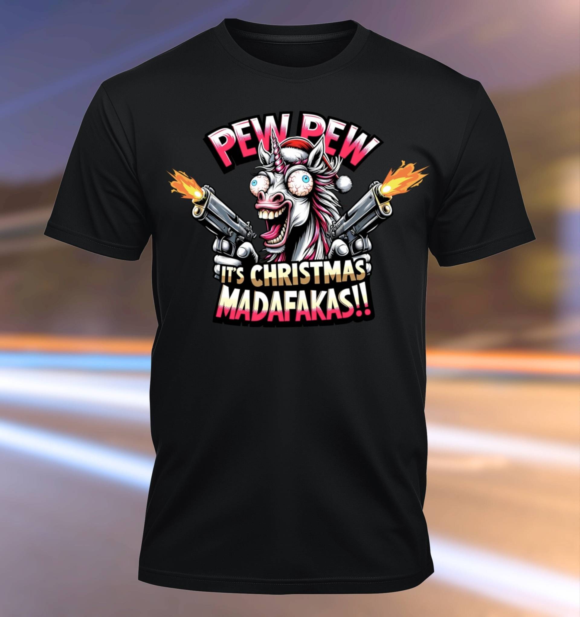 Einhorn T-Shirt Weihnachten - Lustiges Madafakas Funshirt von Farbkleckser