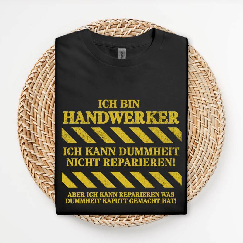 Handwerker T-Shirt Dummheit Nicht Reparieren - Lustiges Spruchshirt Mit Warnstreifen Geschenk Für Und Bauarbeiter von Farbkleckser
