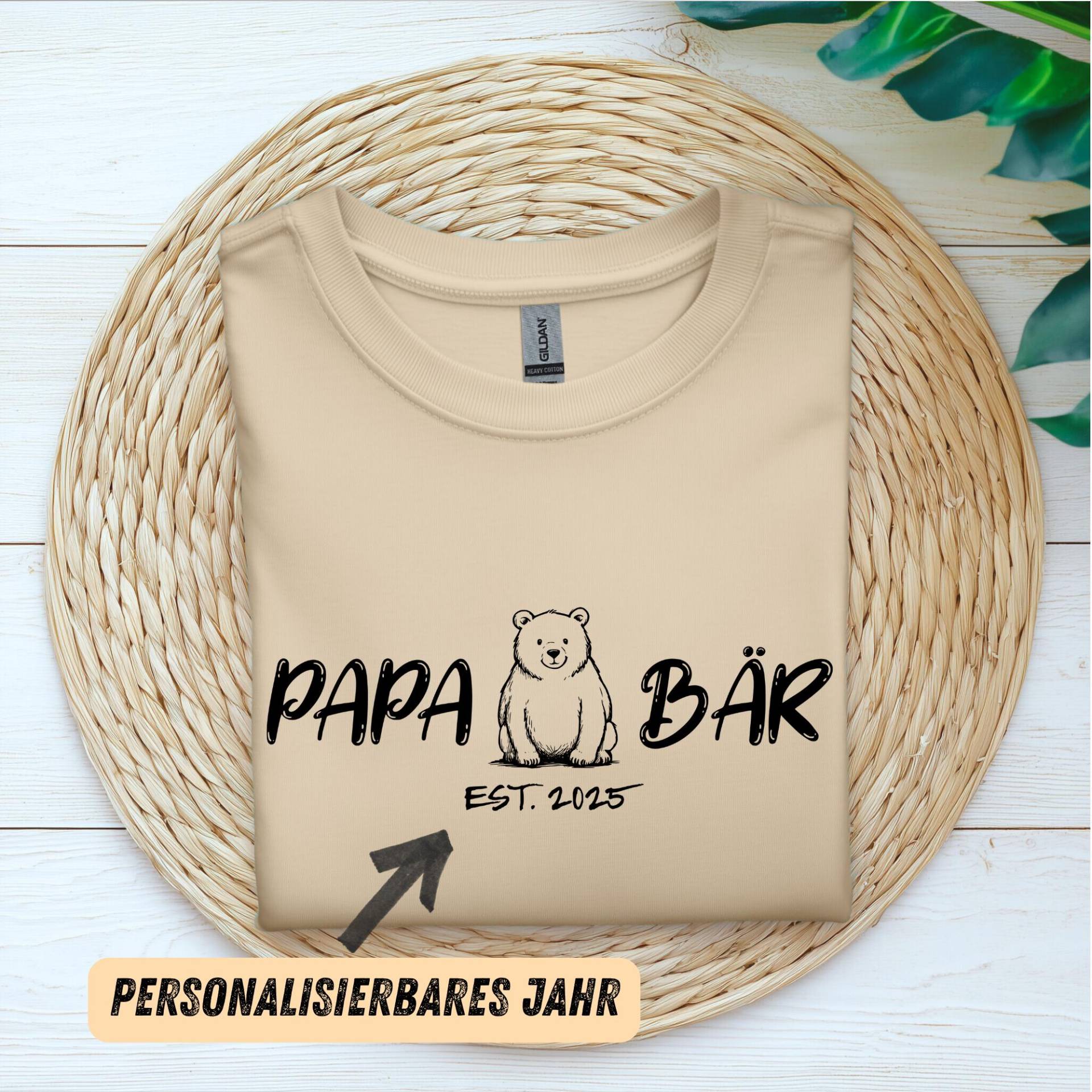 Papa Bär - Shirt Mit Wunschjahr | Du Wirst T-Shirt Vatertagsgeschenk Geschenk Für Vater Personalisiert Zur Geburt von Farbkleckser