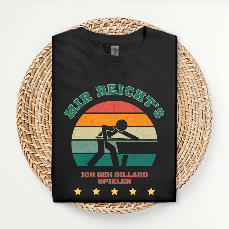 Vintage Billard T-Shirt Pool Snooker Schwarze Acht Eightball Billardspieler Geschenk Billardtournier 8 Shirt Schwarz von Farbkleckser