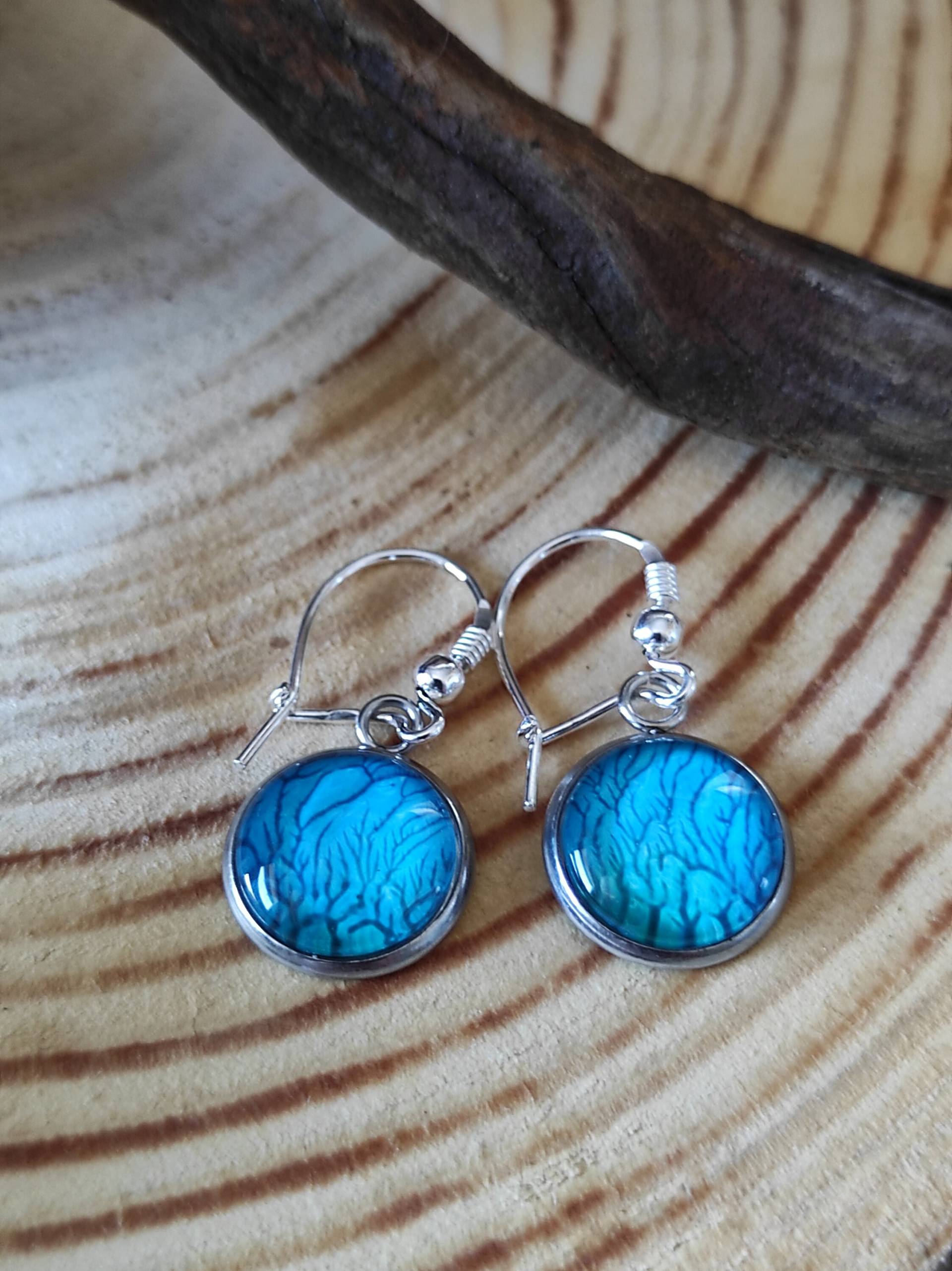 Blaugrüne Hängeohrringe Aus Silber, Ohrring, Ohrhänger, Blau, Grün, Türkis Blaugrüne Hängeohrringe Aus Silber, Ohrring, Ohrhänger, Blau, Grün, Türkis von FarbrauschOL