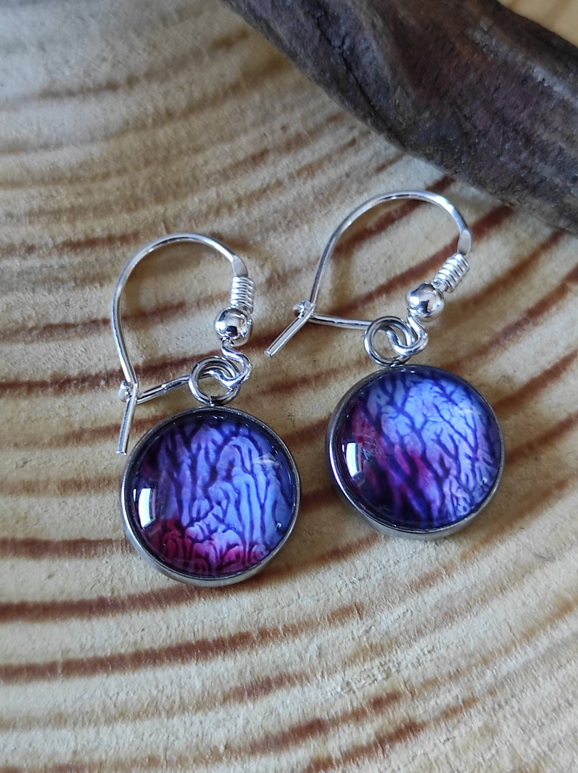 Blauviolette Ohrhänger Aus Silber, Ohrringe, Ohrhänger, Blau, Lila, Violett Blauviolette Ohrhänger Aus Silber, Ohrringe, Ohrhänger, Blau, Lila, Violett von FarbrauschOL