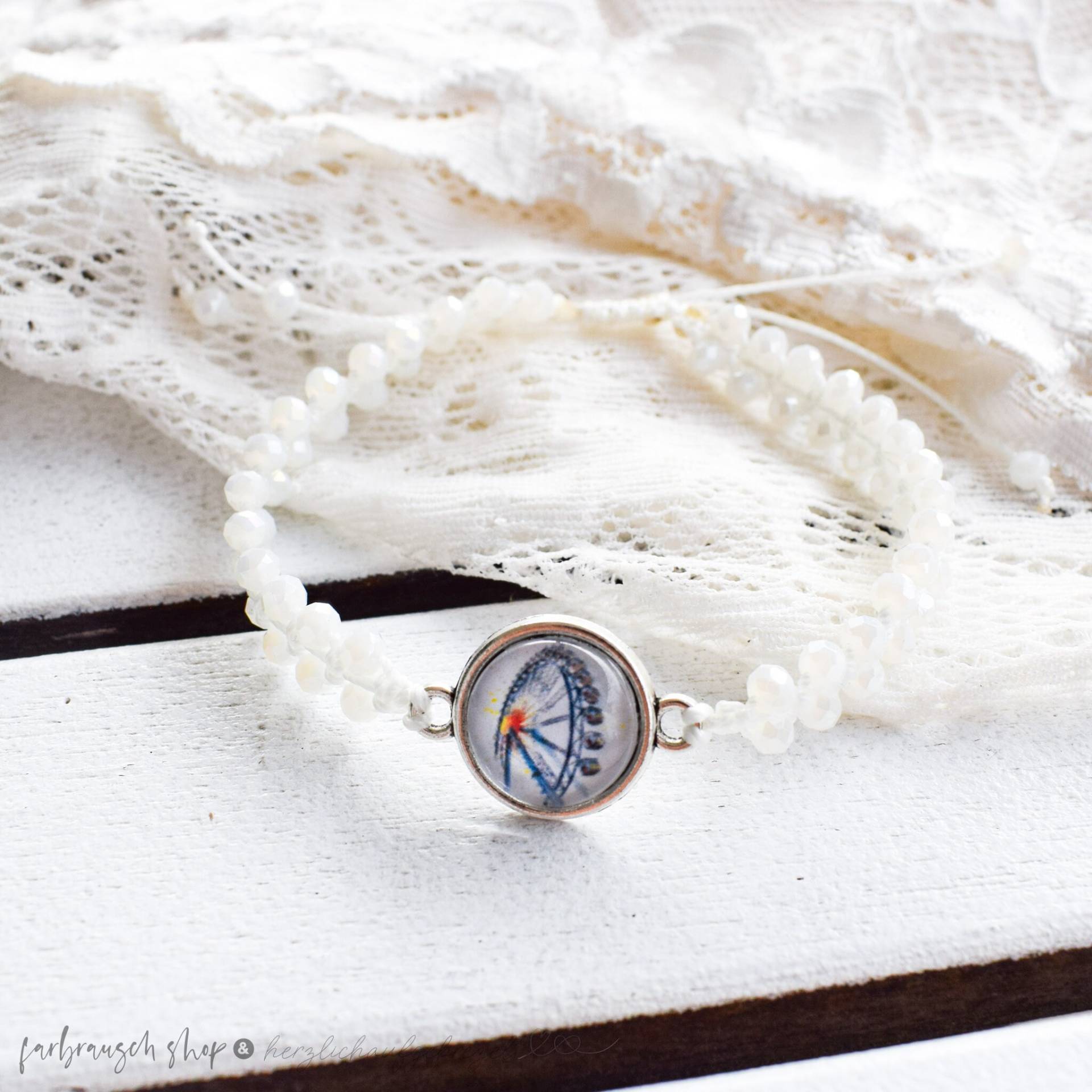Armband | „Riesenrad" Weiß Neue Version von FarbrauschShop