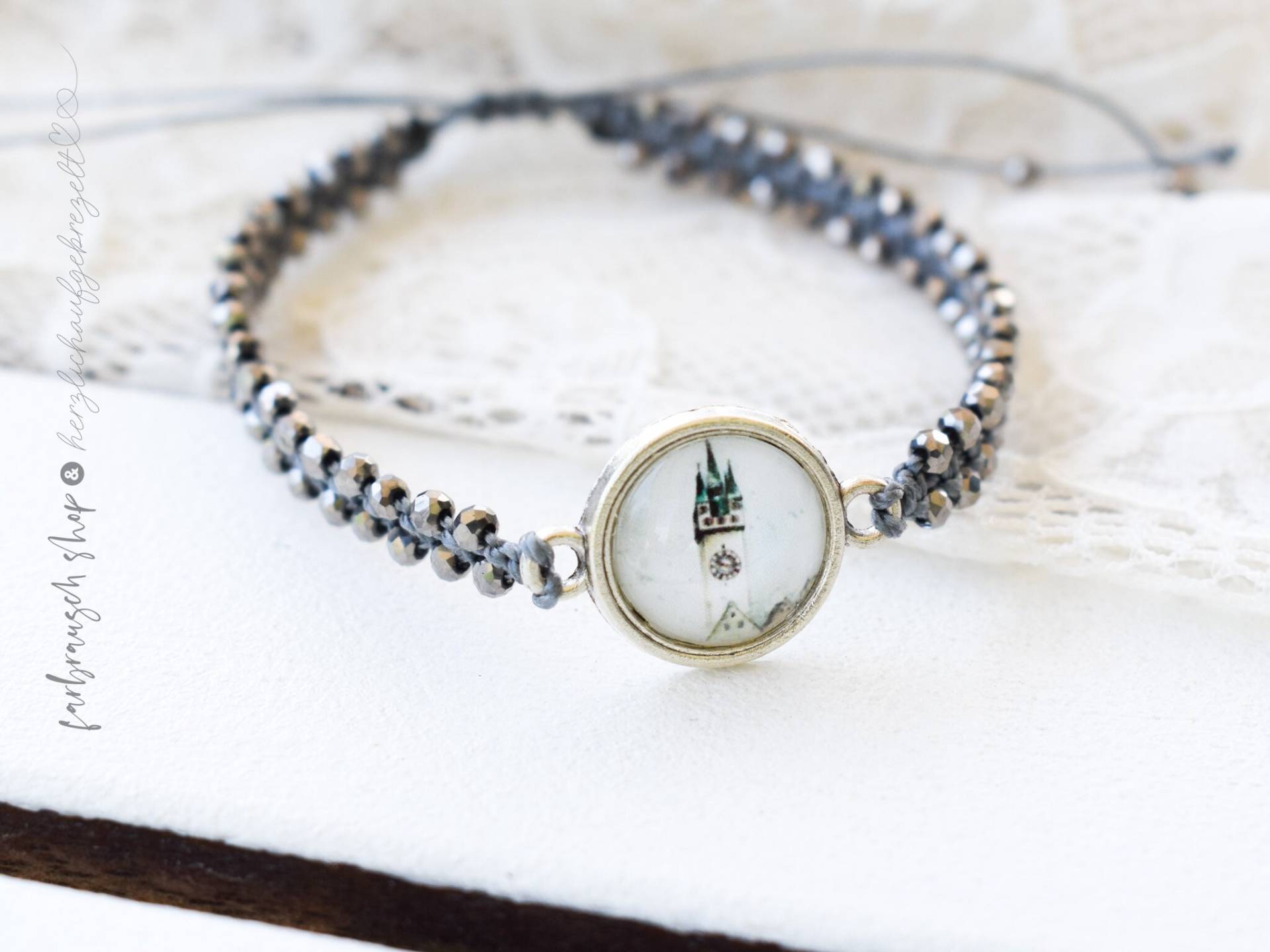 Armband | „Stadtturm Straubing" Silbergrau von FarbrauschShop