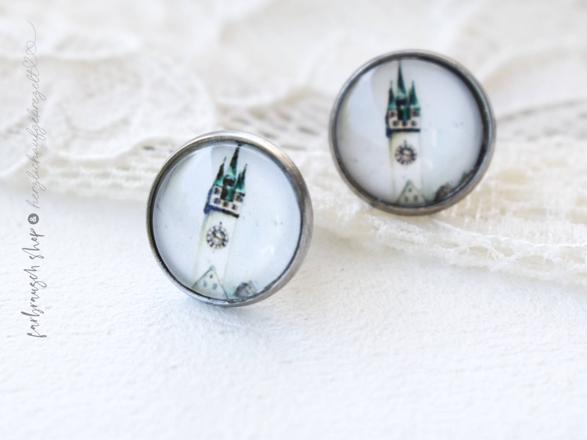 Ohrstecker | „Stadtturm Straubing" von FarbrauschShop
