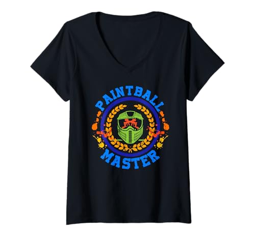 Damen Paintball Meister Kranz Taktischer Helm T-Shirt mit V-Ausschnitt Damen Paintball Meister Kranz Taktischer Helm T-Shirt mit V-Ausschnitt von Farbschlacht Profis Paintball Team