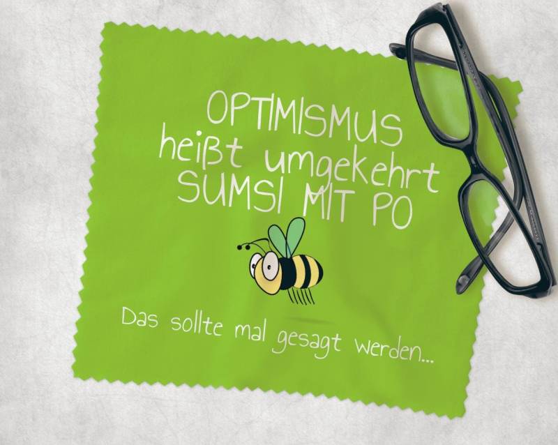 Brillenputztuch Optimismus Heiß Umgekehrt Sumsi Mit Po Biene Displaytuch Gläser Reinigung Tuch Bedruckt Mikrofaser Cleaning Handmade von Farbwuselei