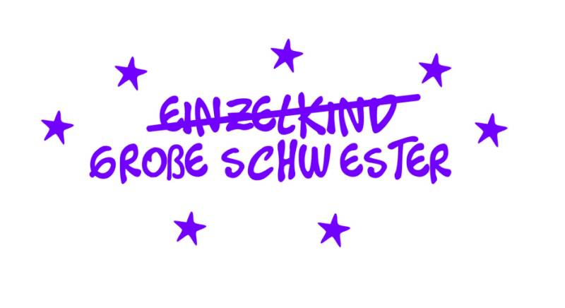 Große Schwester Bügelbild Einzelkind Farbwahl Große Schwester Bügelbild Einzelkind Farbwahl von Farbwuselei