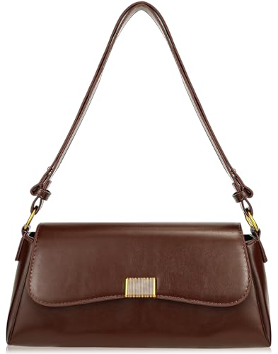 Farcauo Kleine Geldbörsen für Frauen Vintage Umhängetaschen Tote Handtaschen für Frauen Trendy Crossbody Bag mit verstellbarem Riemen PU Leder Umhängetasche Dunkelbraun Clutch Geldbörse von Farcauo