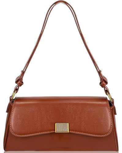 Farcauo Kleine Geldbörsen für Frauen Vintage Umhängetaschen Tote Handtaschen für Frauen Trendy Crossbody Bag mit verstellbarem Riemen PU Leder Umhängetasche Hellbraun Clutch Geldbörse von Farcauo