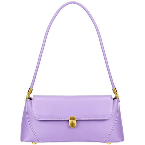 Farcauo Kleine Umhängetasche Für Damen Vintage Handtasche Taschen Schultertasche Damen Klein Pu Leder Clutch y2k Shoulder Bag Violett Mini Achsel Tasche von Farcauo