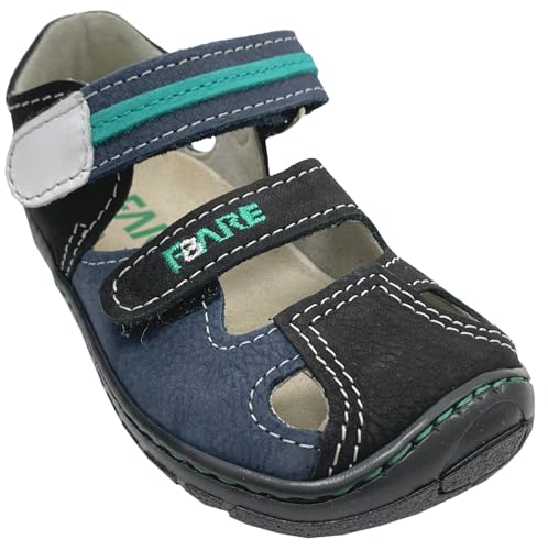 Fare Bare Barfußschuhe/Leder Halbsandalen Cremé Glitzer gemustert oder Navy A Linie (Navy Blau, EU Schuhgrößensystem, Kleinkind, Numerisch, M, 26) von Fare Bare